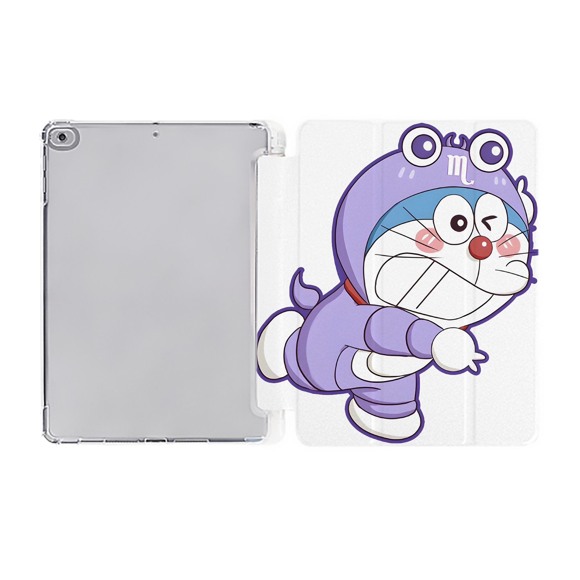 （画像用） ドラえもん Doraemon IPad ケース ペン収納付き 三つ折りスタンド PUレザー×シリコン 対応機種9.5/10.5/10.9インチ